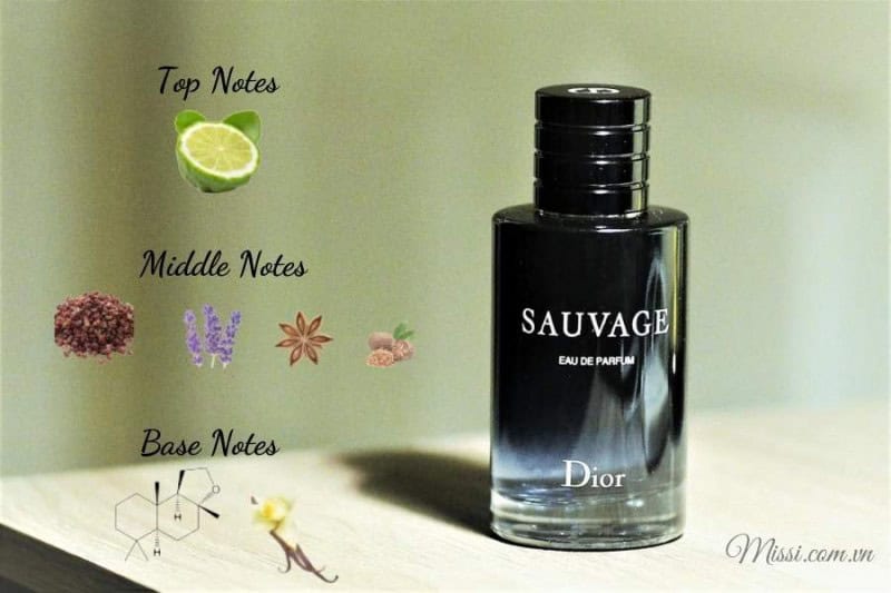 Các nốt hương chính của Dior Sauvage Eau De Parfum