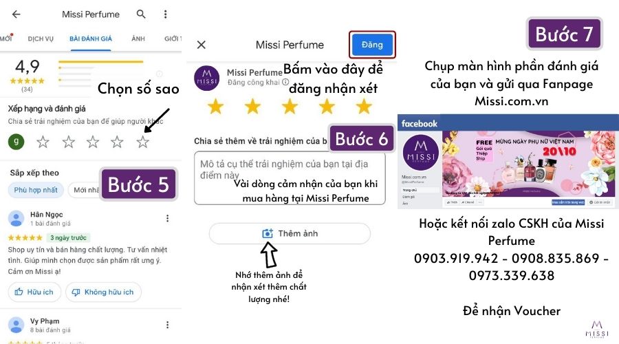 Đánh giá Missi Perfume trên Ứng dụng Google Map