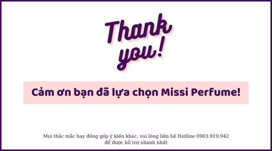 Cảm ơn Từ Missi Perfume