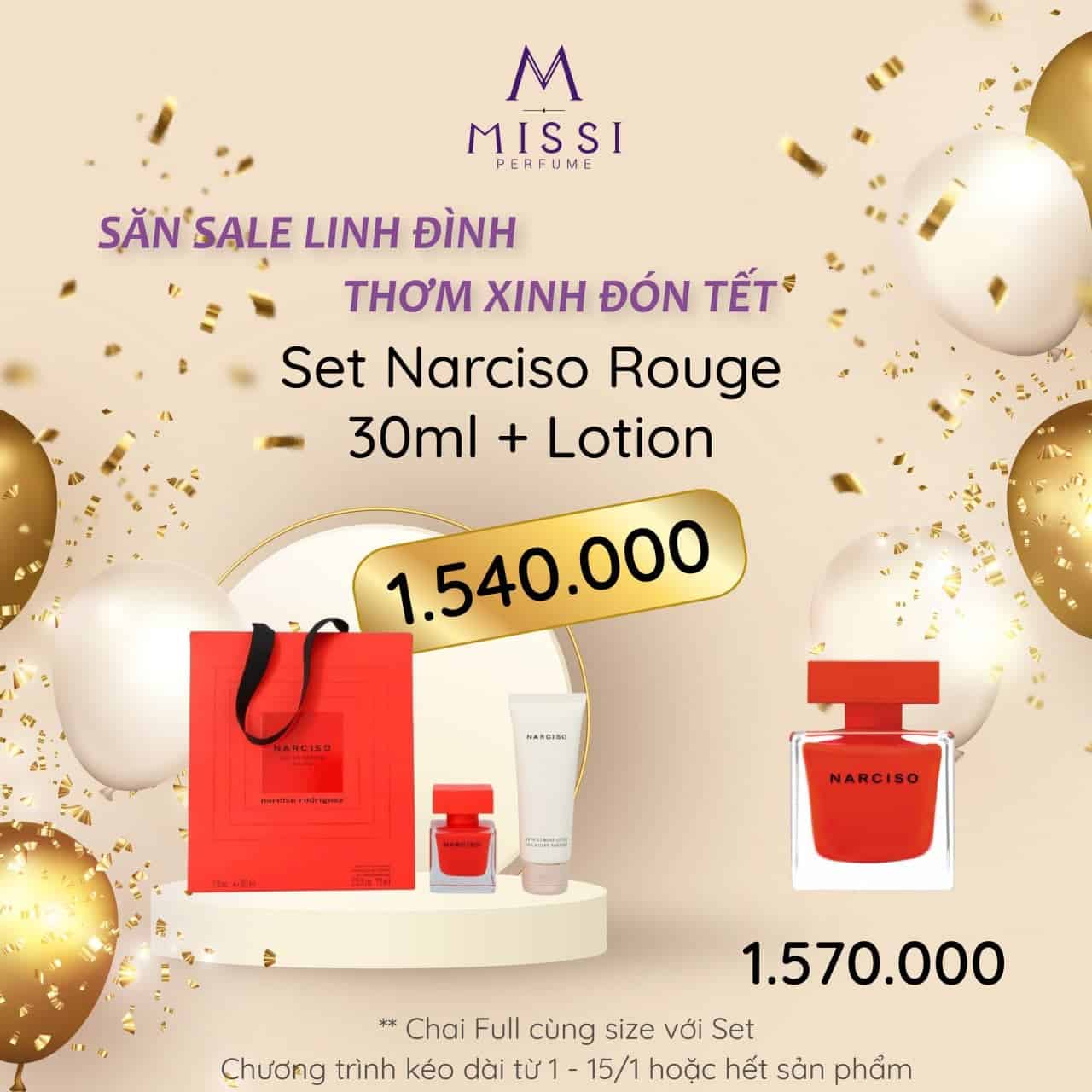 Set Narciso Rouge 30ml Missi Perfume