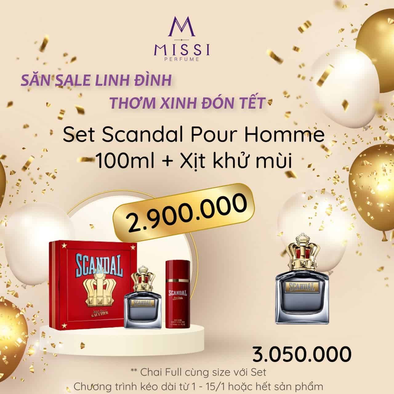 Set Scandal Pour Homme 100ml Missi Perfume