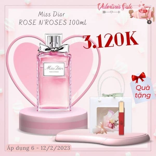 Combo quà Valentine - Miss Dior Rose n Rose